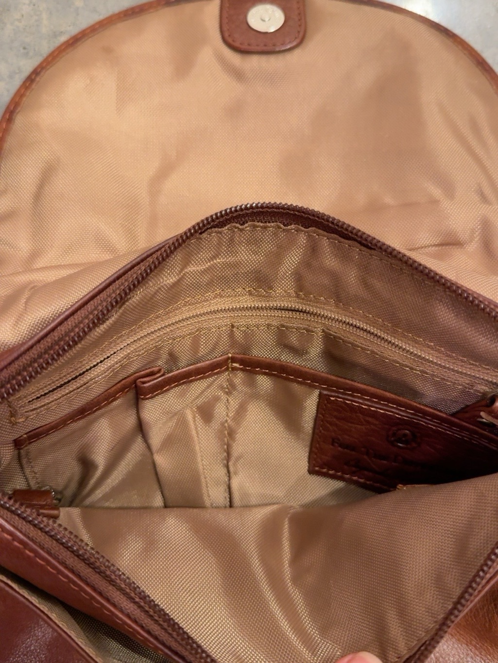 Osgoode Marley Cognac Leather Crossbody Bag Flap Purse — image 4 of 5